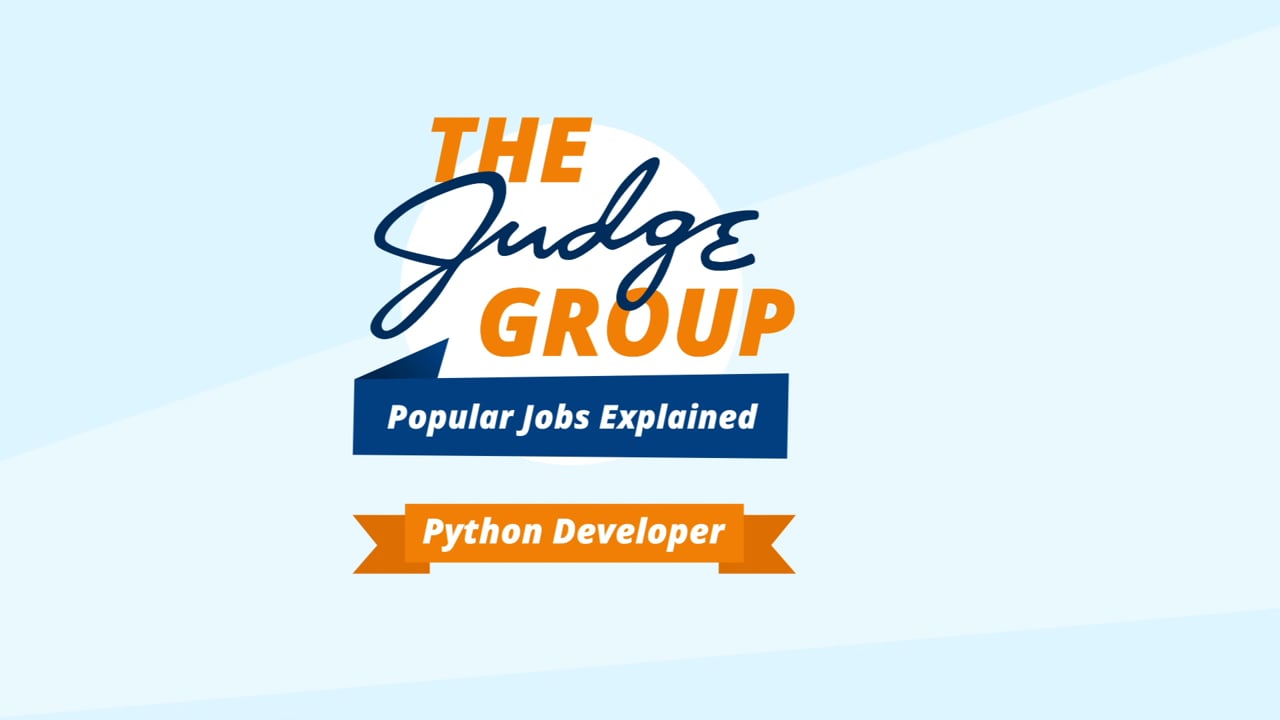 Title card for The Judge Group's Popular Jobs Explained — Python Developer episode