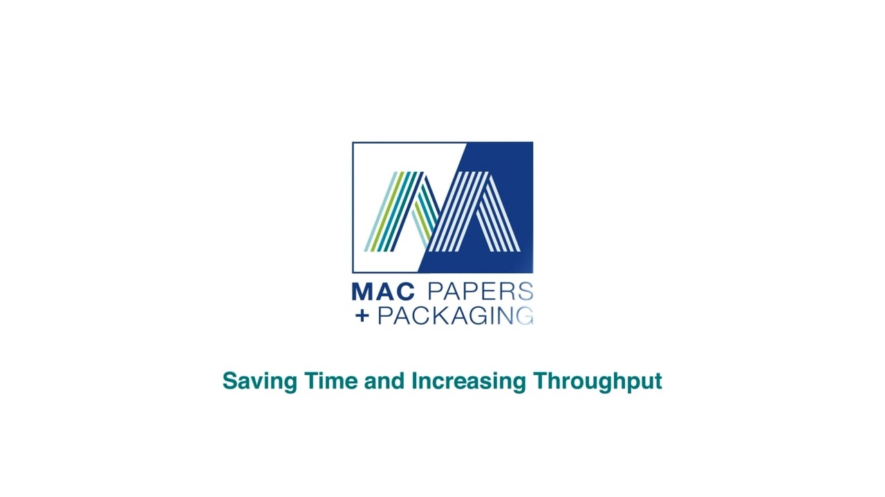 Mac Papers + Packaging case study title card — Saving Time and Increasing Throughput