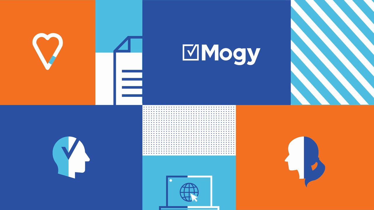 Animated brand tiles from Motifmotion's regtech product launch film for Mogy
