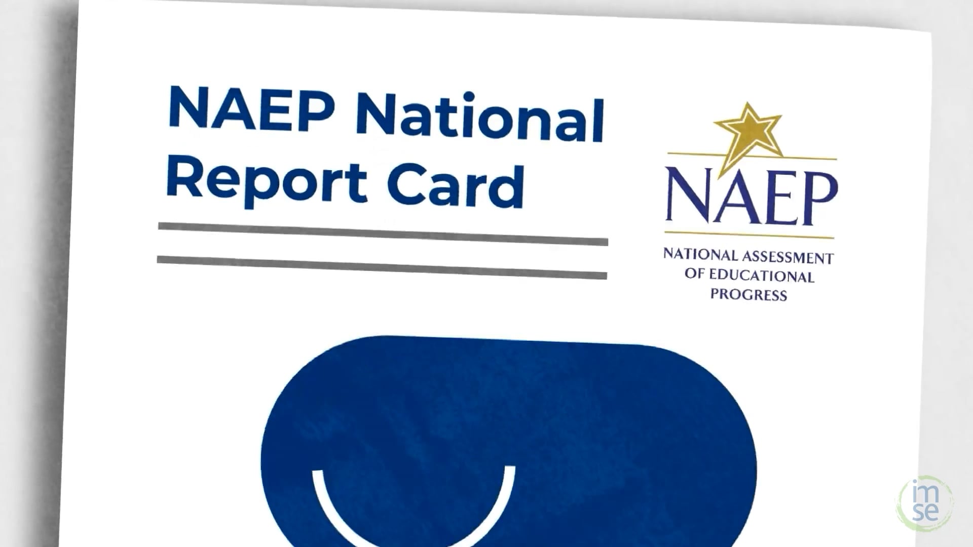 Animated NAEP National Report Card cover from an IMSE reading crisis ad cutdown