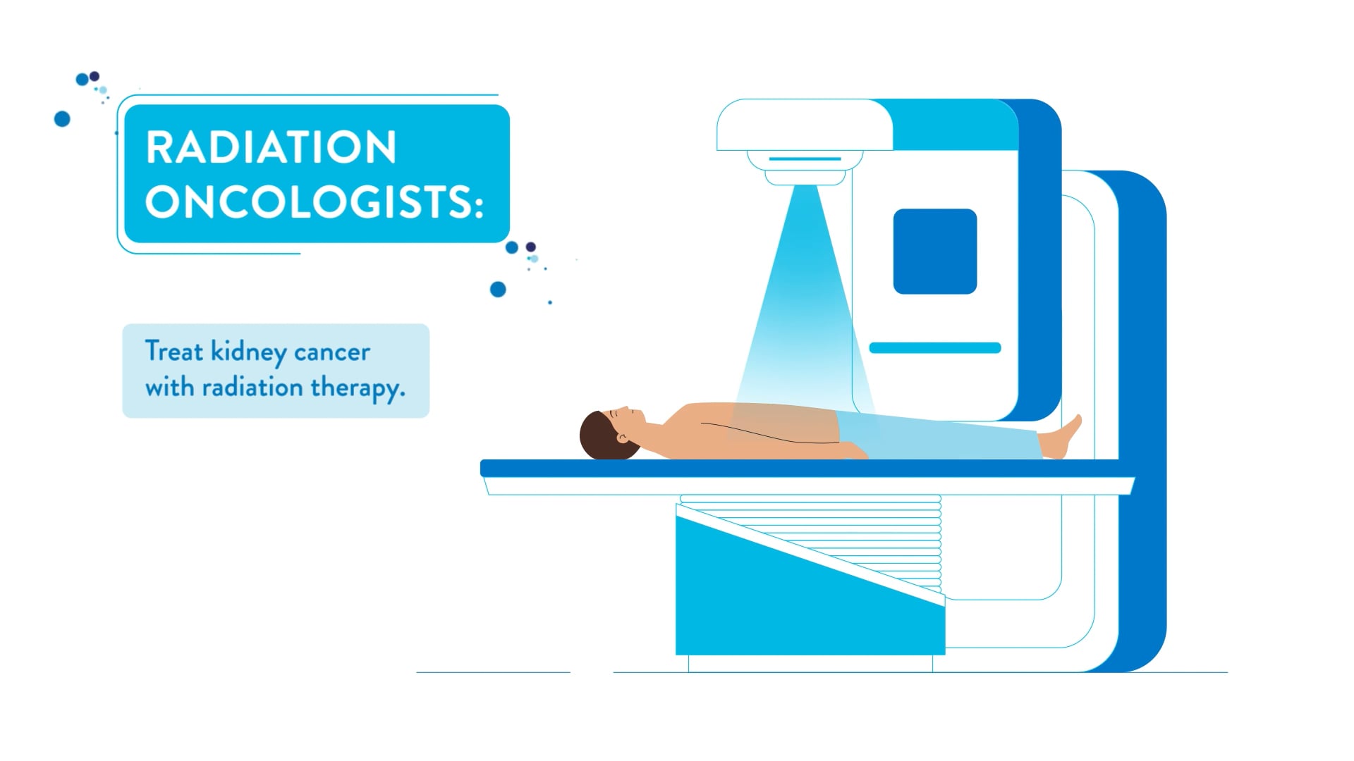 Animated still of a patient receiving radiation therapy — used to demonstrate video pacing on a script timer tool