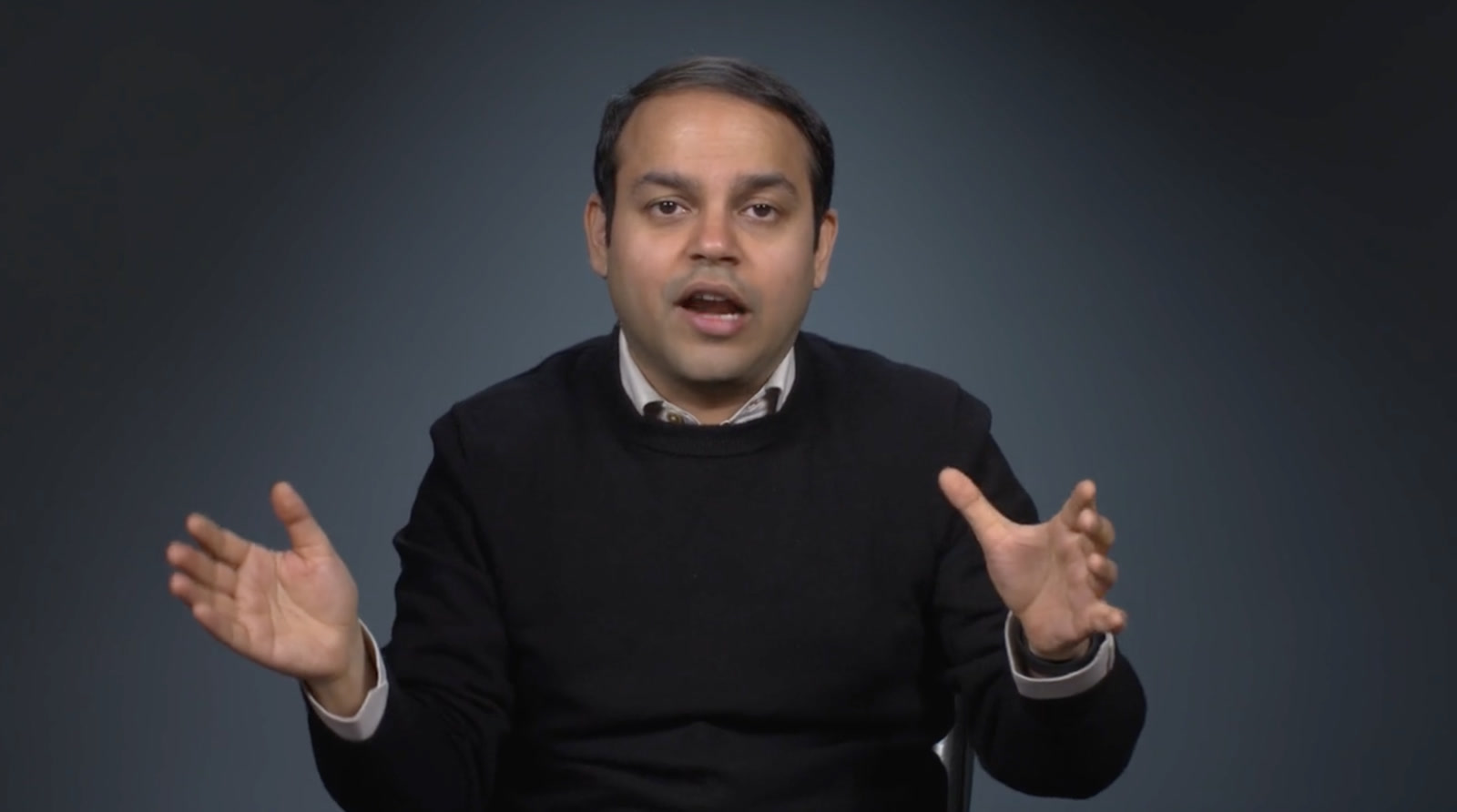 Presenter speaking to camera in a corporate safety training video